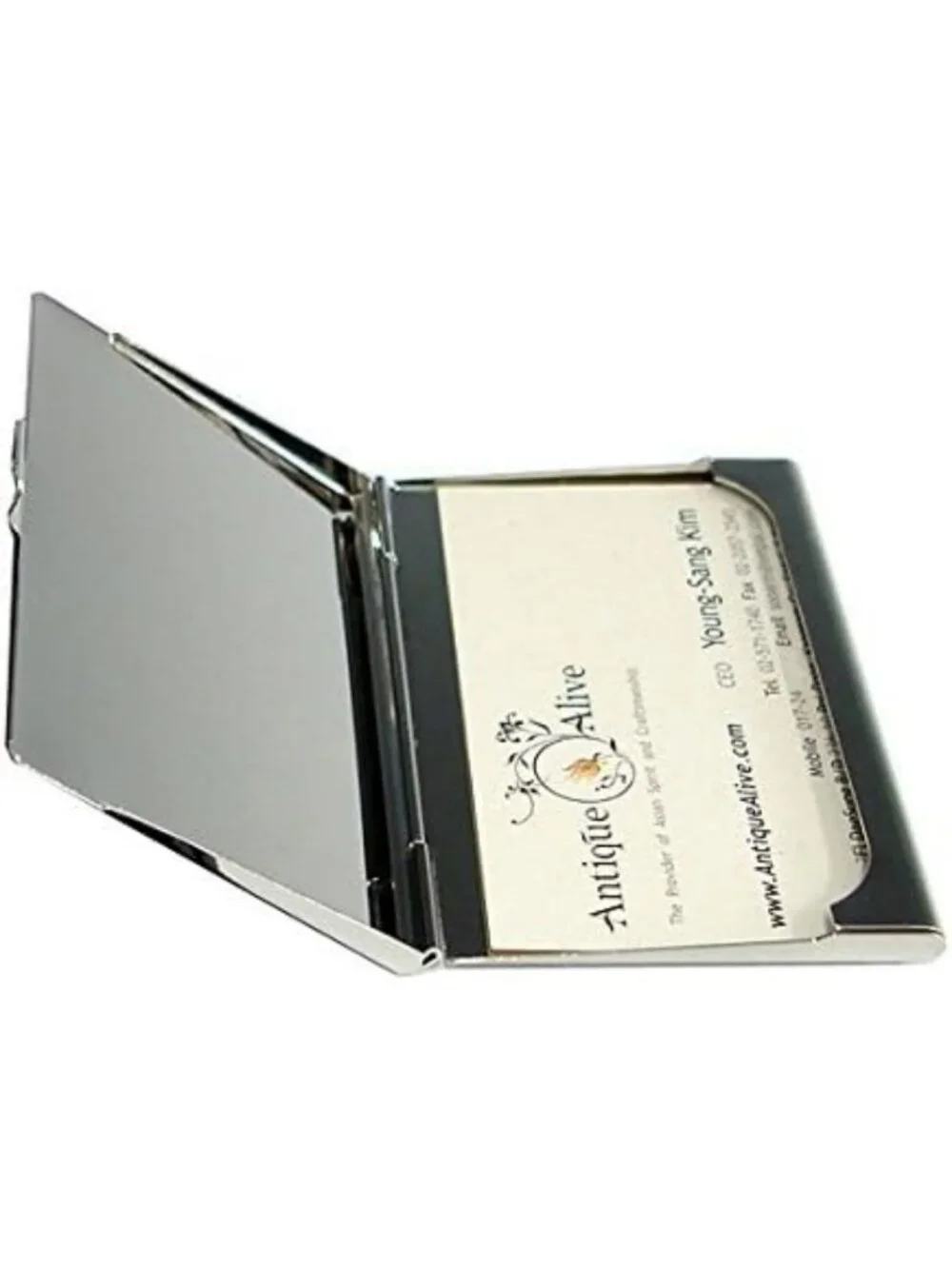 Elegant Mother of Pearl RFID Blocking Business Card Holder & Slim Wallet